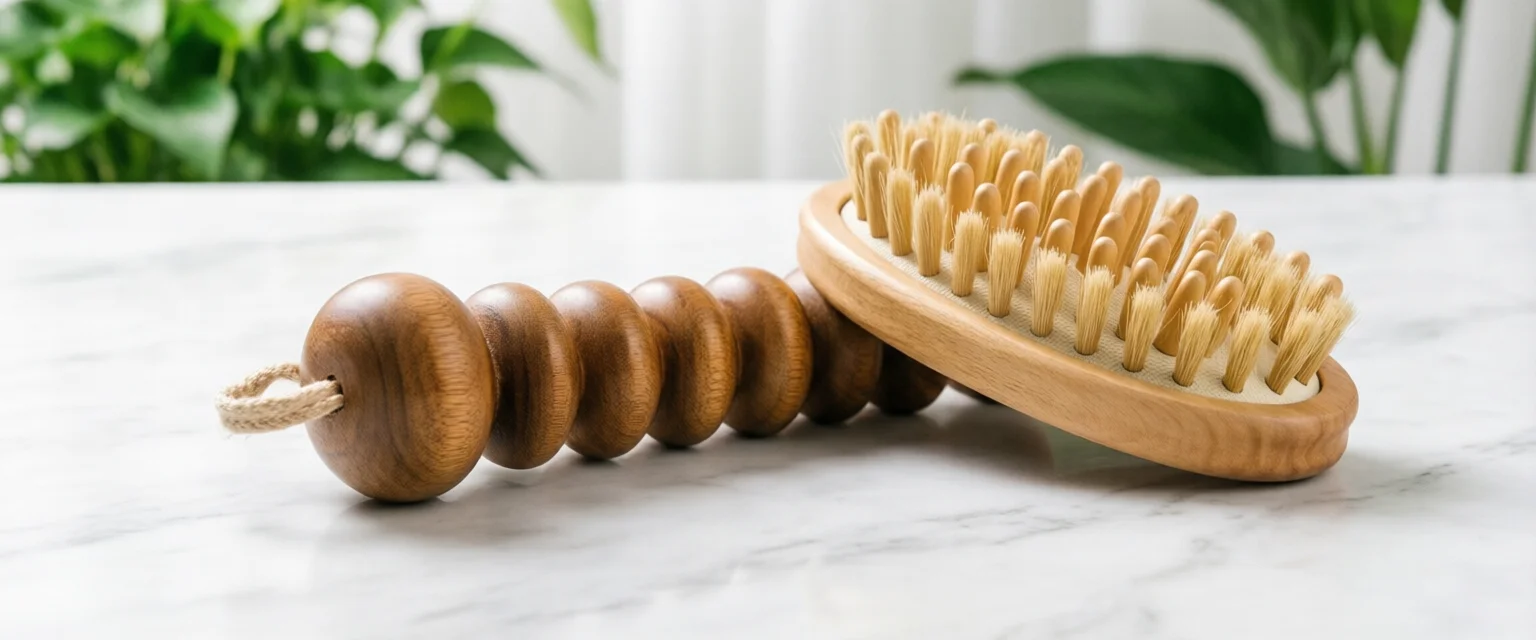 Masážní válečky a kartáče z přírodních materiálů